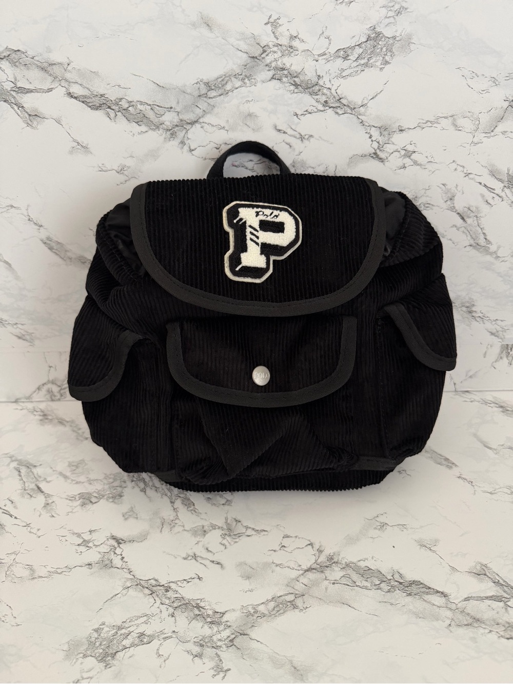 Polo Ralph Lauren PWing Patched Mini Bag Backpack Black Preppy Hampton Polo Bear